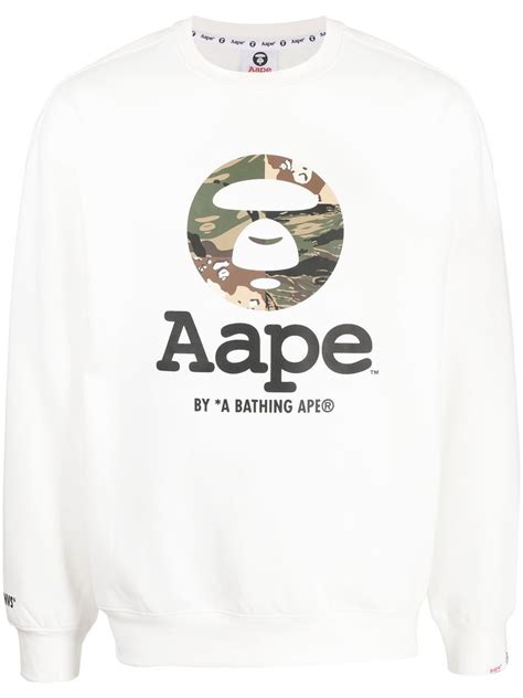 AAPE BY *A BATHING APE® logo-print Cotton Sweatshirt - Farfetch