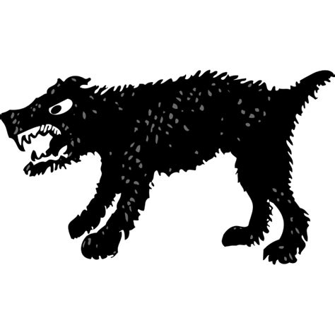 Vector drawing of silhouette of a angry dog | Free SVG