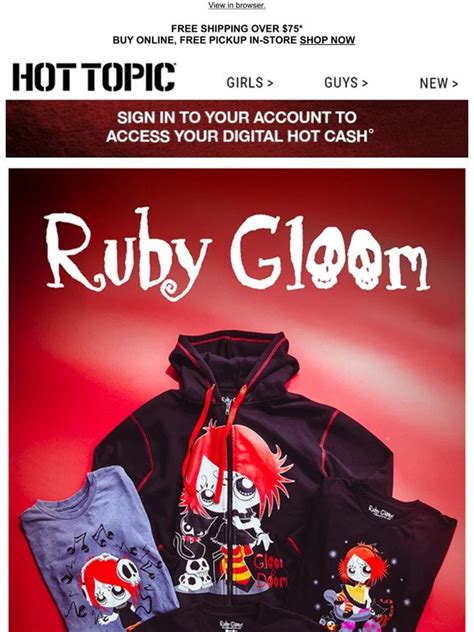 Hot Topic: Show your bright side with Ruby Gloom merch 💀🐈‍⬛ | Milled