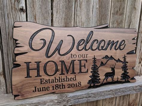 Custom Outdoor Wood Signs Personalized Farmhouse Decor Welcome Sign Wood Wall Art Address House ...