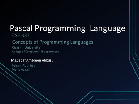 Pascal Programming Language