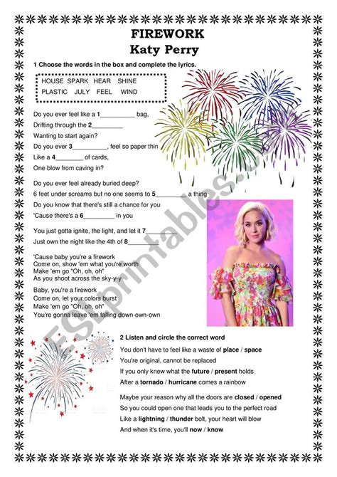 Katy Perry Firework Lyrics