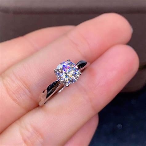 2ct Round Cut Moissanite Ring Brilliant Moissanite Diamond | Etsy