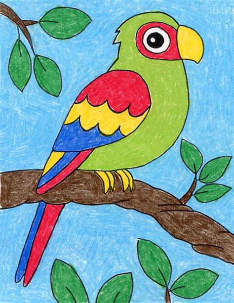 How to Draw a Parrot · Art Projects for Kids