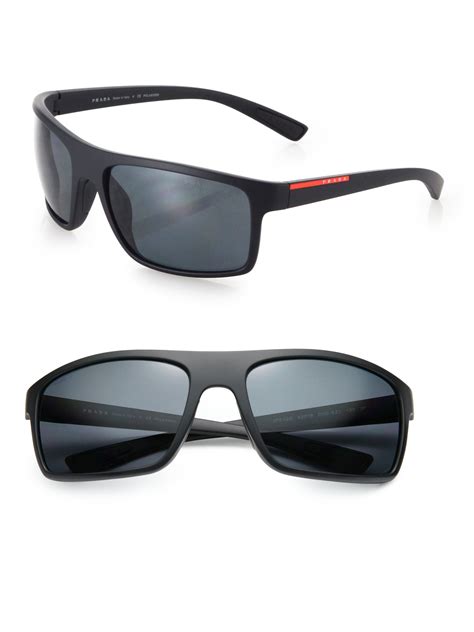 Lyst - Prada 62Mm Rectangle Sunglasses in Black for Men