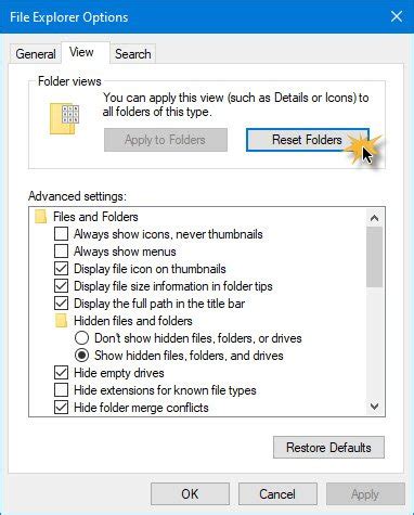 Windows forgets Folder View settings; Keeps resetting preferences