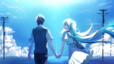 Anime Couple Holding Hands Hatsune Miku Wallpaper,HD Anime Wallpapers ...