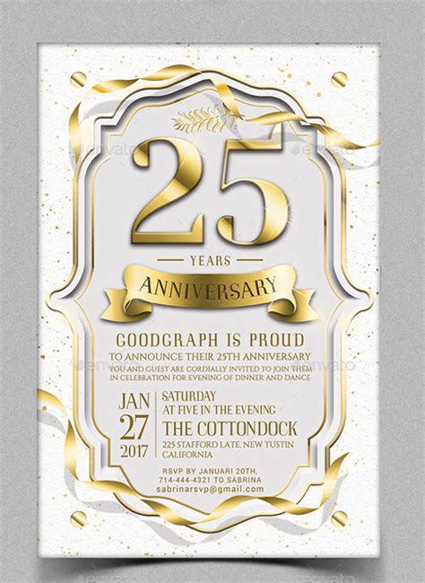 25Th Anniversary Invitation Templates Free | DocTemplates