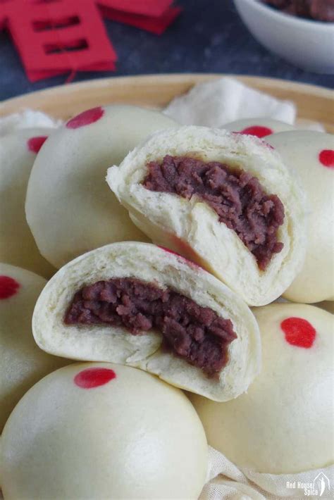 Red Bean Buns (Dou Sha Bao, 豆沙包) - Red House Spice