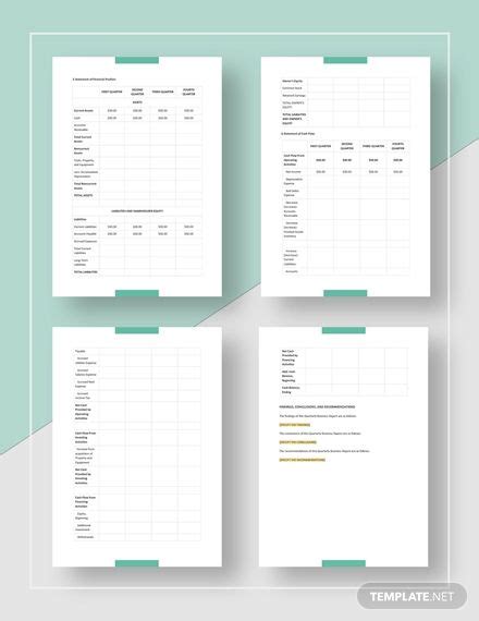 Quarterly Business Report Template - Google Docs, Word | Template.net | Report template ...