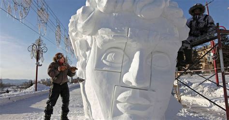 Stunning snow sculptures