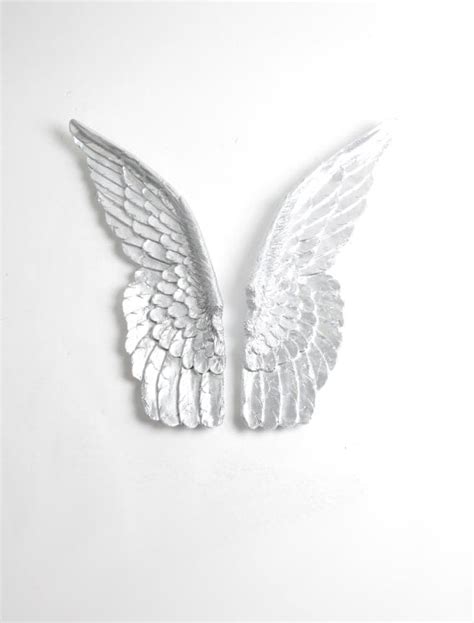 XL Angel Wings Wall Decor in Silver Guardian by WhiteFauxTaxidermy