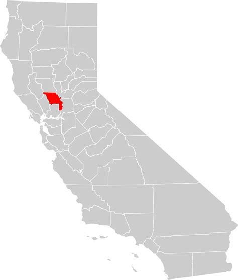 California County Map (yolo County Highlighted) - MapSof.net