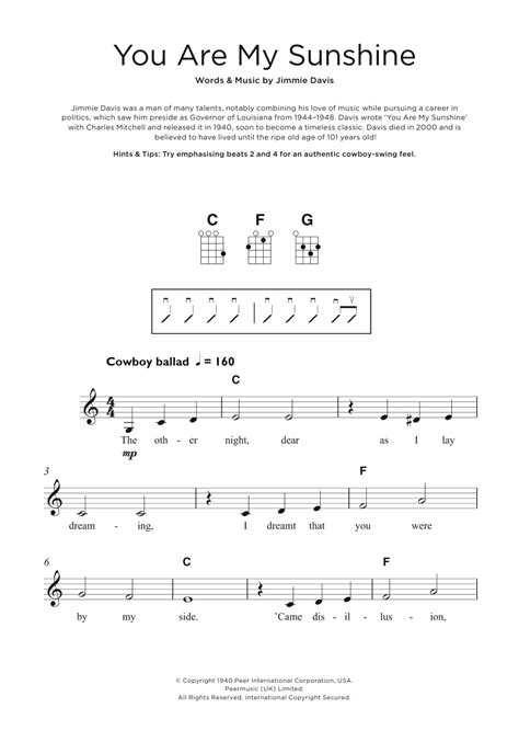 You Are My Sunshine by Jimmie Davis - Ukulele - Guitar Instructor