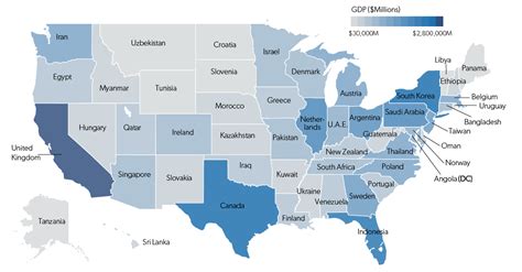 This Map Compares the Size of State Economies with Entire Countries