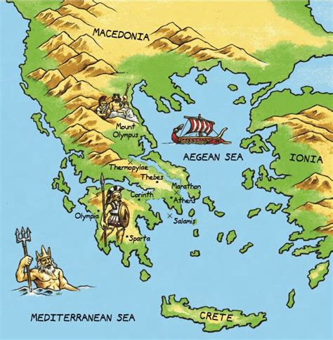 Map of Ancient Greece by Jaimee Martin | Ancient greece map, Ancient greece, Greece map