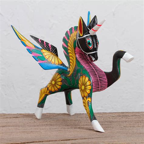 Wood alebrije sculpture, 'Proud Pegasus' | Mexican folk art, Sculpture ...