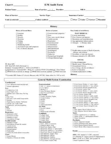 Medical Chart Audit Template For Your Needs