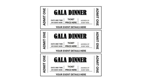 Editable GALA Dinner Event Ticket, Gala Dinner Ticket Printables, Editable Gala Dinner Ticket ...