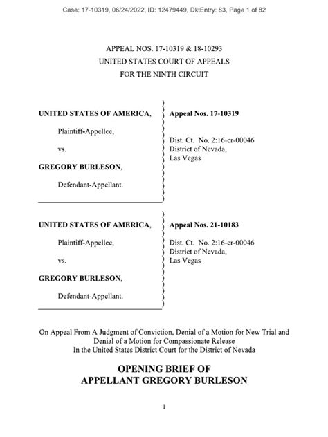 Burleson Greg Appeal Brief 9th Cir 7 14 22 | PDF