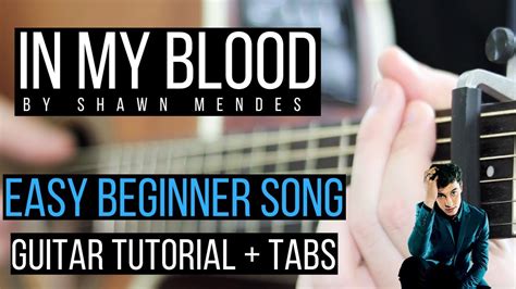 In My Blood Guitar Tutorial - Shawn Mendes - Easy Chords, Strumming ...