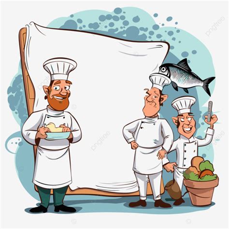 Introduction Clipart Three Cartoon Chefs Stand Behind A Blank Sign Vector, Introduction, Clipart ...