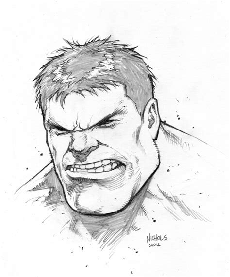 Hulk head sketch commission by FlowComa on DeviantArt