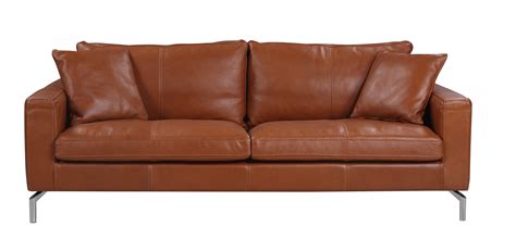 Plush Leather Mid Century Modern Living Room Sofa - Walmart.com - Walmart.com