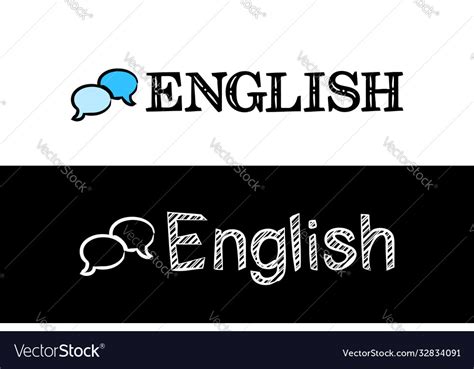 Logo for english school subject Royalty Free Vector Image