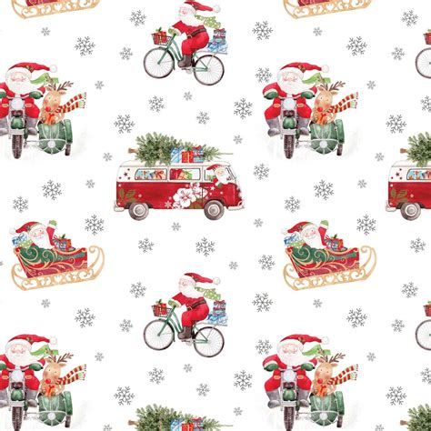 Bulk Ream Roll Christmas Gift Wrap Wrapping Paper, Santa Delivery - 1/4 ...