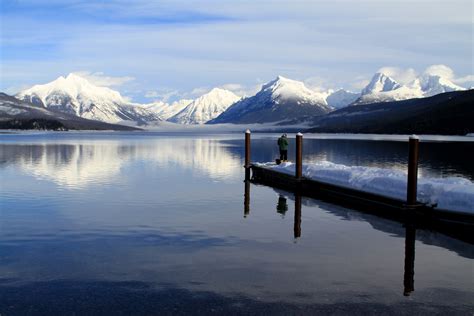 Winter Fishing on Lake McDonald at Glacier National Park image - Free ...