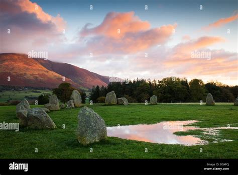 Castlerigg stone circle in Cumbria at sunrise Stock Photo - Alamy