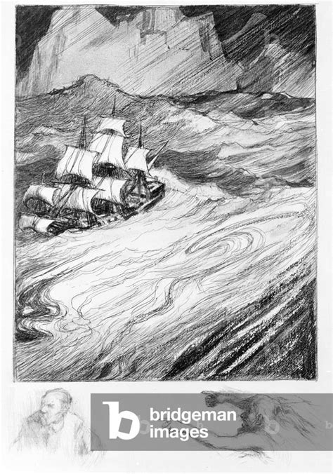 Image of Edgar Allan Poe: “A descent into the Maelstrom”, 1841. Illustration by Fouqueray ...