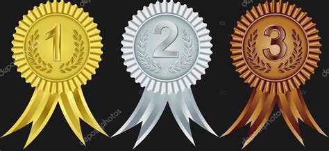 Award ribbons for first, second and third place, vector illustration ...