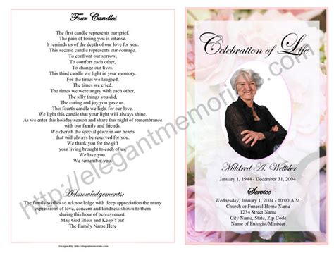 Celebration of Life Service Program Sample | Samples of Memorial ...