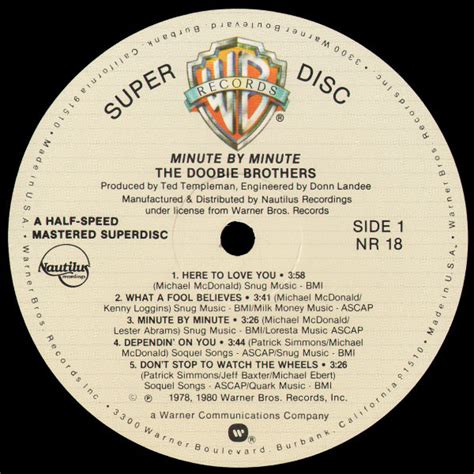 The Doobie Brothers - Minute By Minute - Used Vinyl - High-Fidelity ...