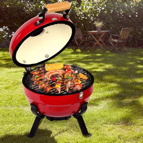 Ceramic Griller Charcoal Grill Advanced Portable Red, 12-Inch Foldable ...