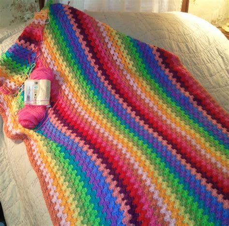 The Crochet Roost: Rainbow Stripe Blanket