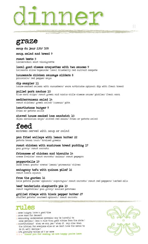 Village Hearthstone Restaurant Menu - Urbanspoon/Zomato