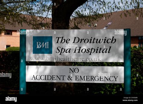 BMI The Droitwich Spa Hospital sign, Worcestershire, England, UK Stock ...