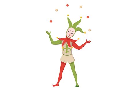 Jester joggling balls. Funny laughing medieval character By YummyBuum | TheHungryJPEG