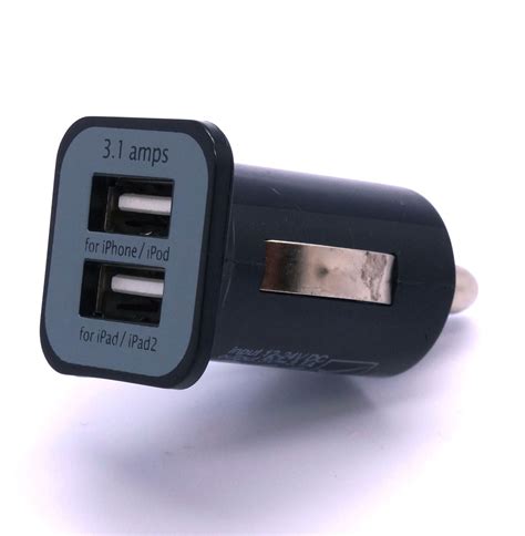 2-Port "Mini Bullet" USB Car Charger (2 Amp) w/ Retractable Lighting C – Cybertech