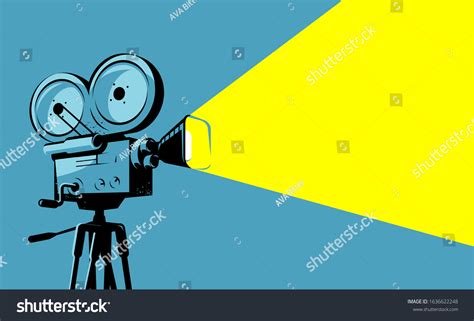 Vintage Movie Projector Film Camera Cinematograph Stock Vector (Royalty ...