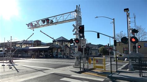 Railroad Crossings With Pedestrian Gates Compilation, USA Railroad Crossings - YouTube