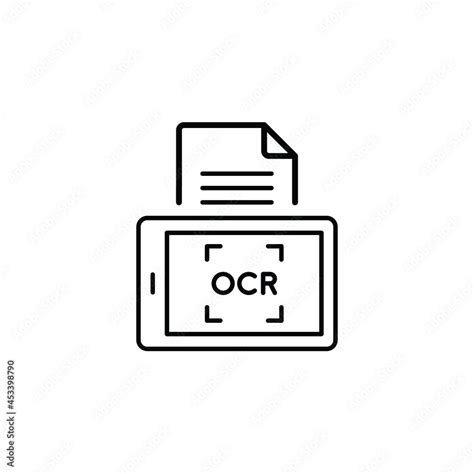 Optical character recognition icon. Simple outline style. OCR, text ...