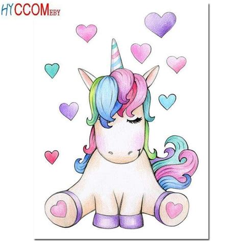 5D Diamond Painting Unicorn Hearts Kit