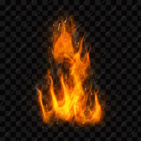 Premium PSD | Realistic burning fire flames Burning hot sparks ...