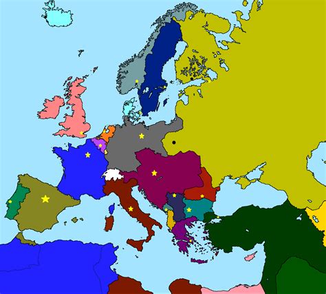 Image - WW1 Colored Map With Capitals.png | TheFutureOfEuropes Wiki | FANDOM powered by Wikia