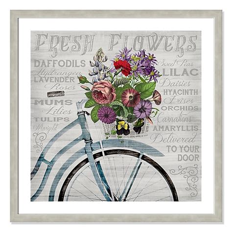 Fresh Flowers Bicycle 33-Inch Framed Wall Art | Bed Bath & Beyond