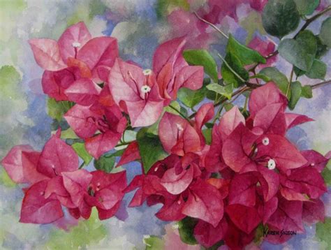 Bougainvilleas – karensioson.com | Flower painting, Floral painting, Watercolor paintings for ...